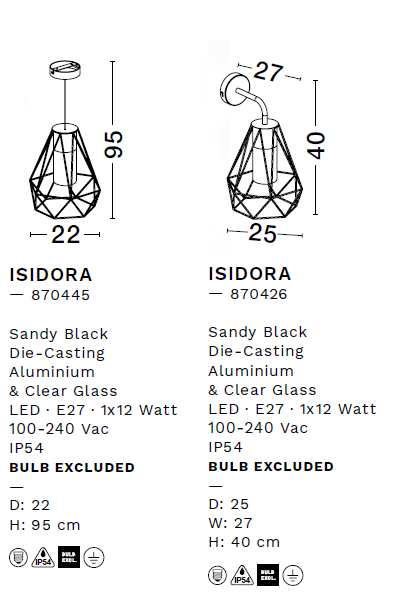 картинка Уличные подвесные светильники Подвесной светильник NOVA LUCE Isidora 870445