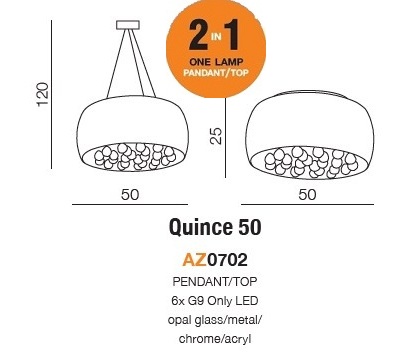 картинка Современные люстры Люстра AZZARDO Quince 50 AZ0702