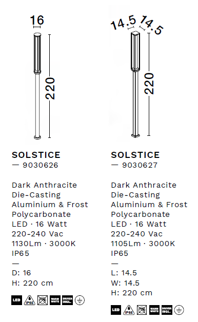 картинка Фонарные столбы Уличный столб NOVA LUCE Soltice 9030627
