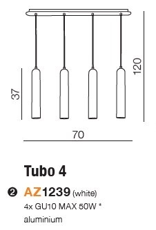 картинка Линейные подвесные светильники Подвесной светильник AZZARDO Turbo AZ1239