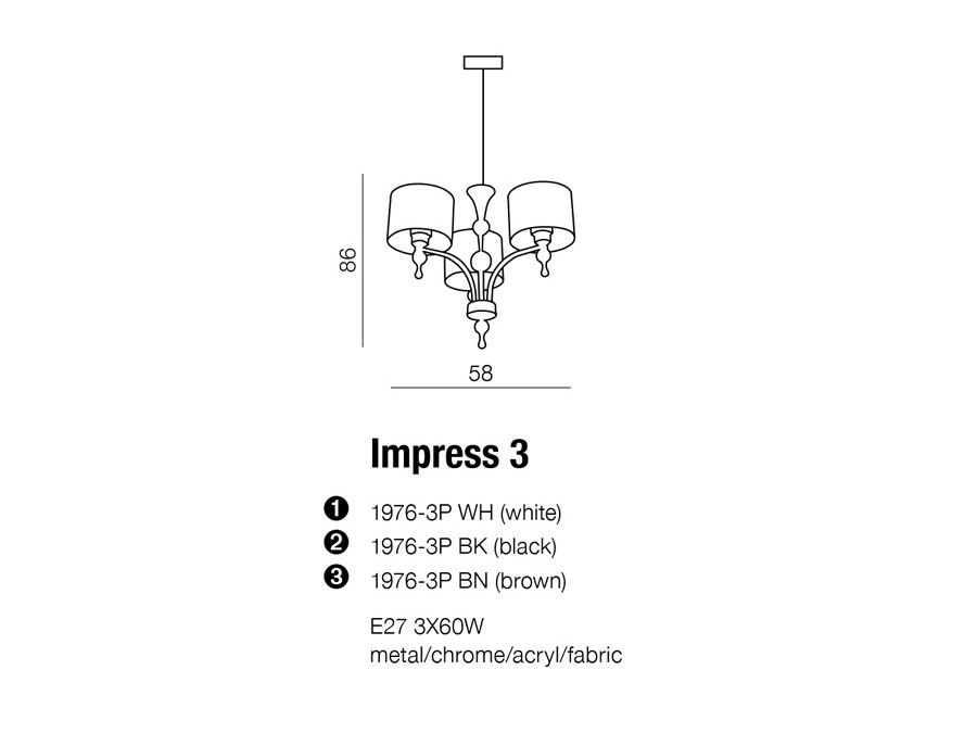 картинка Люстры с абажуром Люстра Azzardo Impress AZ1006