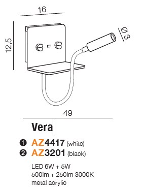 картинка Светодиодные бра Бра AZZARDO Vera AZ4417
