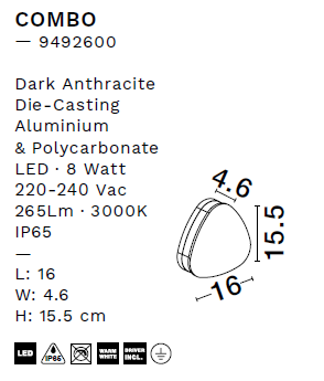 картинка Уличные настенные светильники Бра NOVA LUCE Combo 9492600