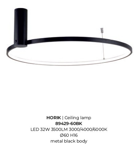 картинка Светодиодные Потолочный светильник ZUMA LINE Horik 89429-60BK