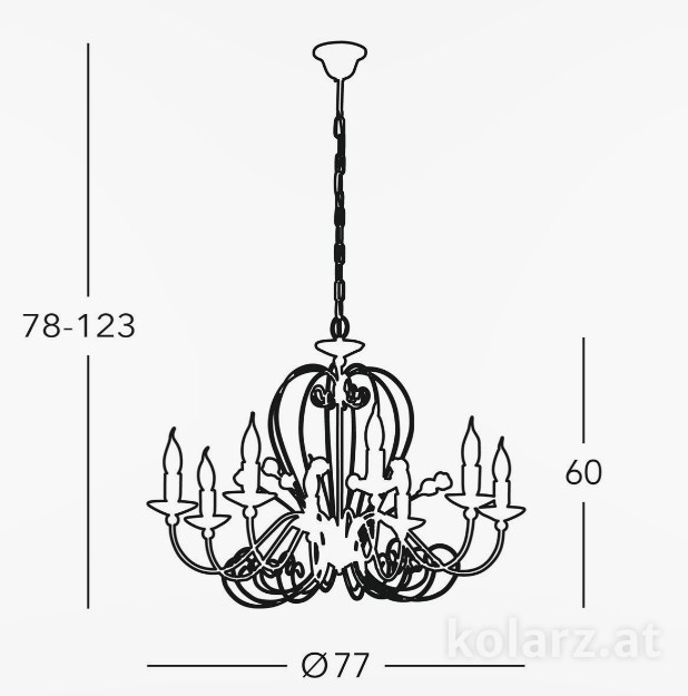 картинка Люстры-свечи Люстра Kolarz Rossana 0235.88.YG.KoT