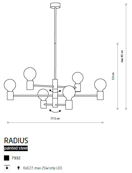 картинка Современные люстры Люстра Nowodvorski Radius 7932