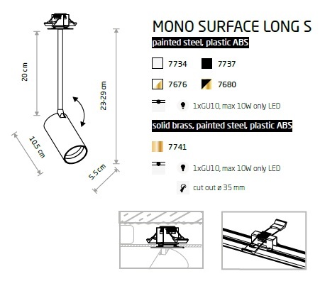 картинка Врезные Накладной светильник Nowodvorski Mono Long S 7737