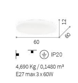 картинка Круглые Светильник потолочный Ideal Lux Smarties 032023 PL3 Bianco