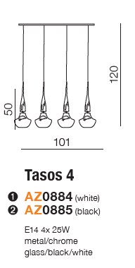 картинка Современные подвесные светильники Подвесной светильник AZZARDO Tasos 4 AZ0885