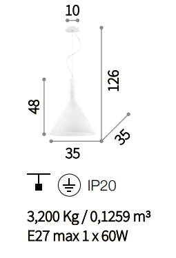 картинка Современные подвесные светильники Подвес Ideal Lux Cocktail 074313 SP1 Big Bianco