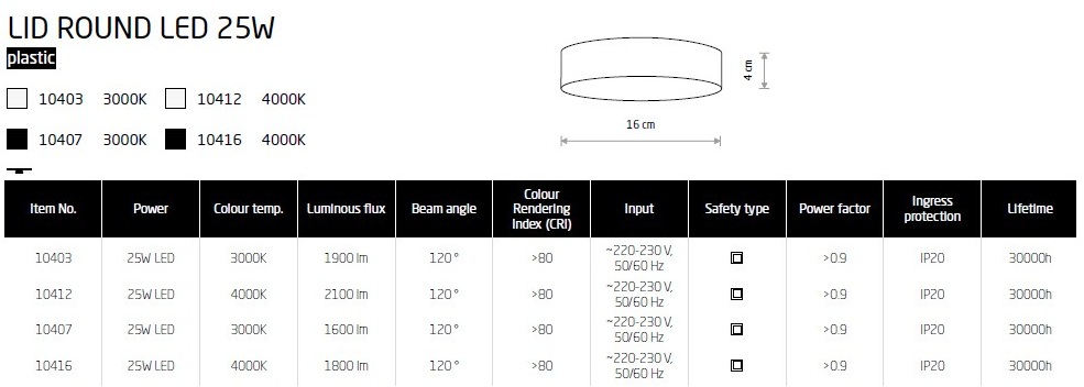 картинка Светодиодные Потолочный светильник Nowodvorski Lid Round led 25W 10416
