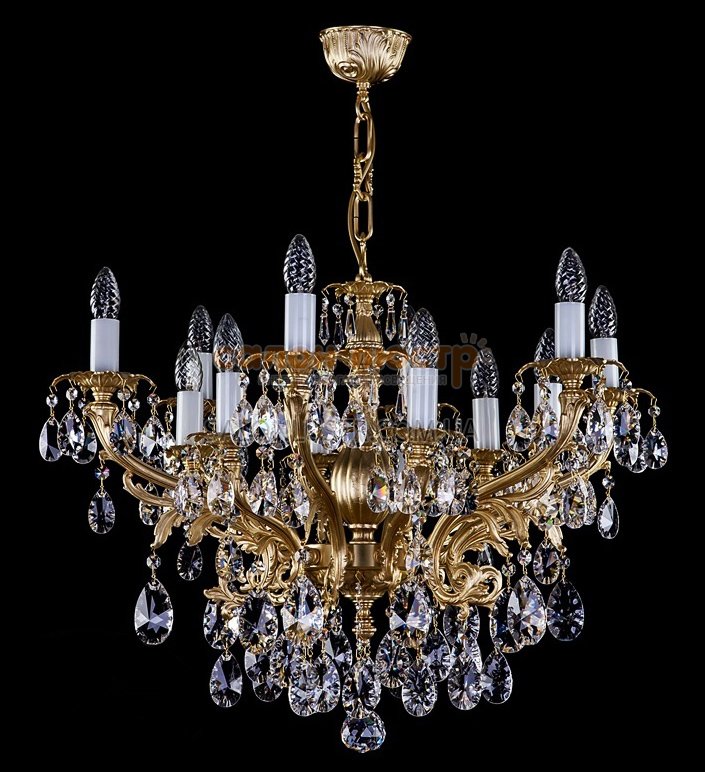 картинка Люстры-свечи Люстра хрустальная Artglass ETELA XII. BRASS ANTIQUE CE