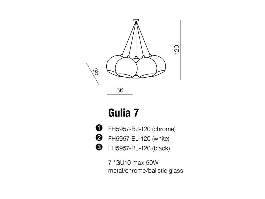 картинка Современные подвесные светильники Подвес Azzardo black Gulia 7AZ0635