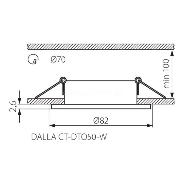 картинка Врезные Врезной светильник Kanlux DALLA CT-DTO50-W 22430