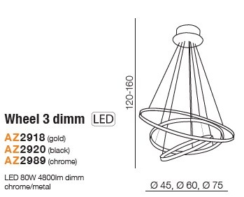картинка Современные подвесные светильники Подвесной светильник AZZARDO Wheel 3 AZ2989