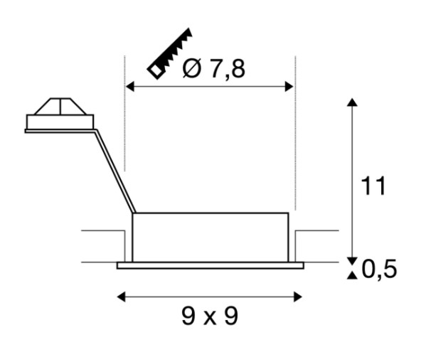 картинка Врезные Врезной светильник SLV 111726 New Tria GU10 1 Square