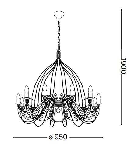 картинка Люстры-свечи Люстра Ideal Lux CORTE SP12 RUGGINE 097671