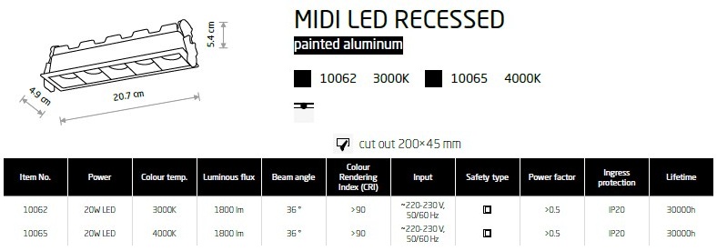 картинка Врезные Врезной светильник Nowodvorski Midi led recessed 10062