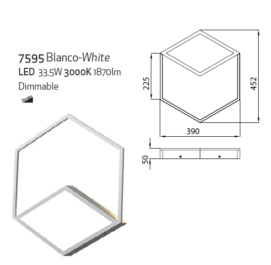 картинка Светодиодные бра Бра MANTRA Kubick 7595 Dimmable