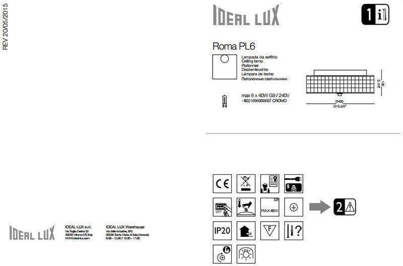 картинка Современные Светильник потолочный Ideal Lux Roma 000657 PL6