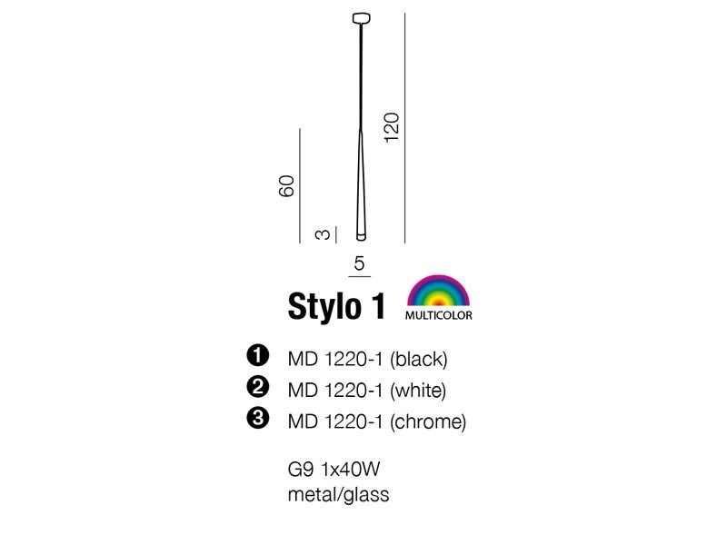 картинка Современные подвесные светильники Подвес Azzardo Stylo 1 MD 1220-1 BLACK AZ0116