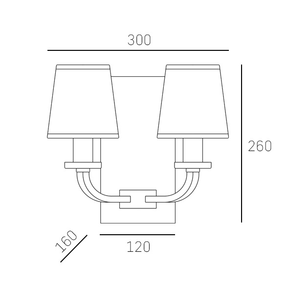 картинка Бра с абажуром Бра CosmoLight London W02503CH-BK