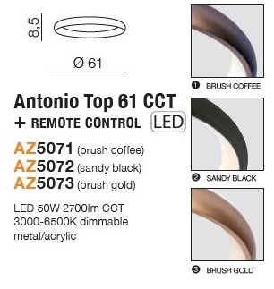 картинка Светодиодные Потолочный светильник AZZARDO Antonio top 61 AZ5072