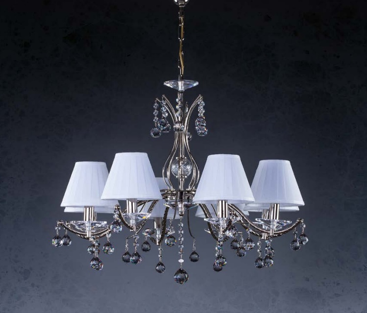 картинка Хрустальные люстры Хрустальная люстра ArtGlass CHANTAL VIII. NICKEL CE - COLOR + CH 024