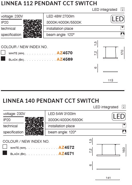 картинка Линейные подвесные светильники Подвесной светильник AZZARDO Linnea AZ4572