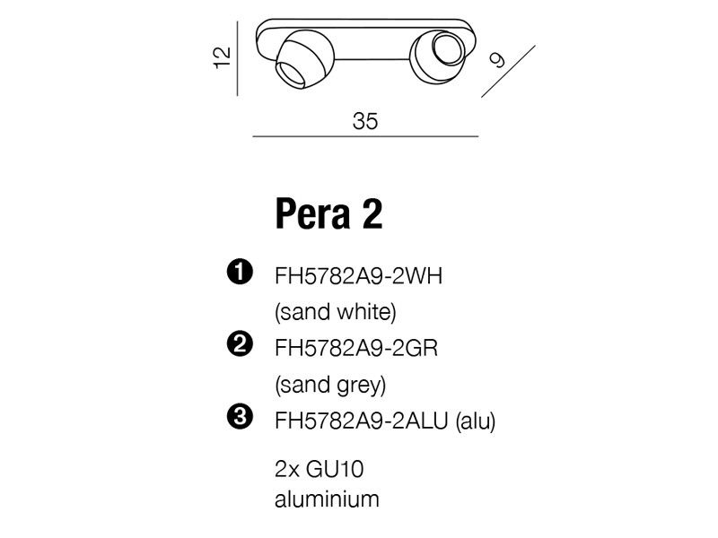 картинка Споты Спот Azzardo Pera 2 FH5782A9-2GR AZ1248