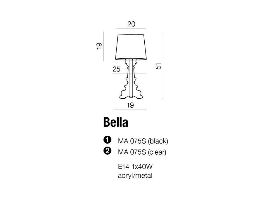 картинка Настольные лампы с абажуром Настольная лампа Azzardo Bella AZ0072