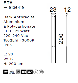 картинка Фонарные столбы Столб NOVA LUCE Eta 9136419