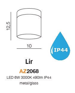 картинка Для ванной Накладной светильник AZZARDO Lir IP44 AZ2068