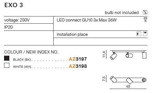 картинка Накладные Накладной светильник AZZARDO Exo1 AZ3197