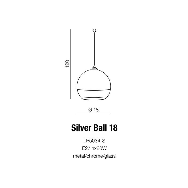 картинка Современные подвесные светильники Подвес Azzardo Silver Ball AZ0731
