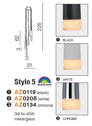 картинка Современные подвесные светильники Подвесной светильник AZZARDO Stylo 5 AZ0119