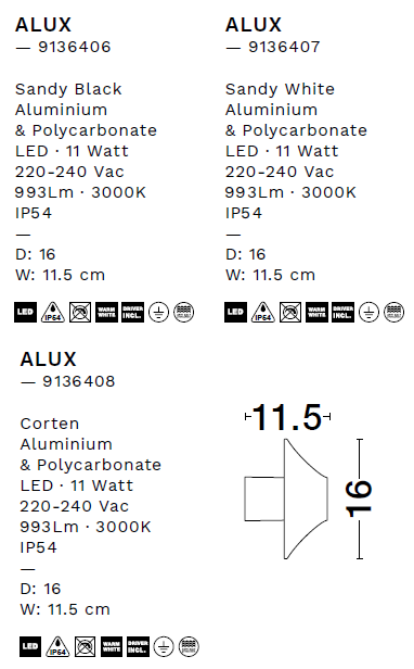 картинка Уличные настенные светильники Бра NOVA LUCE Alux 9136407