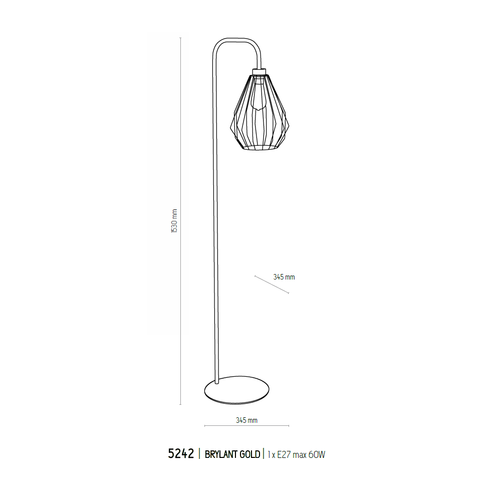 картинка Современные торшеры Торшер TK Lighting Brylant Gold 5242