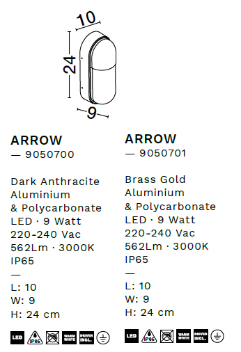 картинка Уличные настенные светильники Бра NOVA LUCE Arrow 9050700