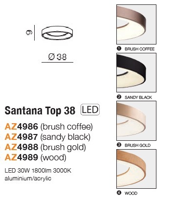картинка Светодиодные Подвесной светильник AZZARDO Santana top 38 AZ4986
