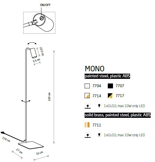 картинка Современные торшеры Торшер Nowodvorski Mono 7704
