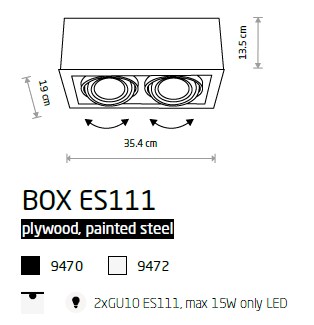 картинка Накладные светильники Накладной светильник Nowodvorski Box ES111 9470