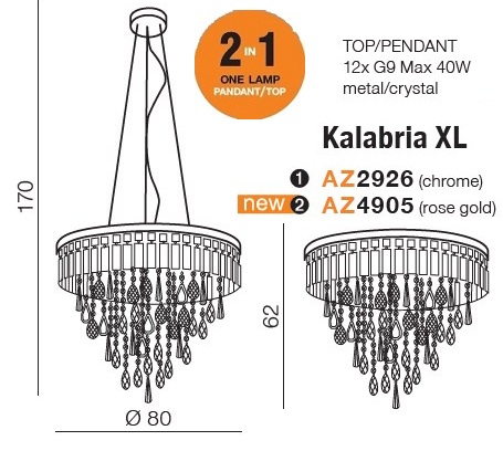 картинка Хрустальные люстры Люстра AZZARDO Kalabria XL AZ2926