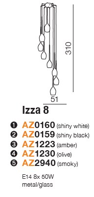картинка Современные подвесные светильники Подвесной светильник AZZARDO Izza 8 AZ0159