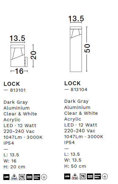 картинка Уличные настенные светильники Бра NOVA LUCE Lock 813101