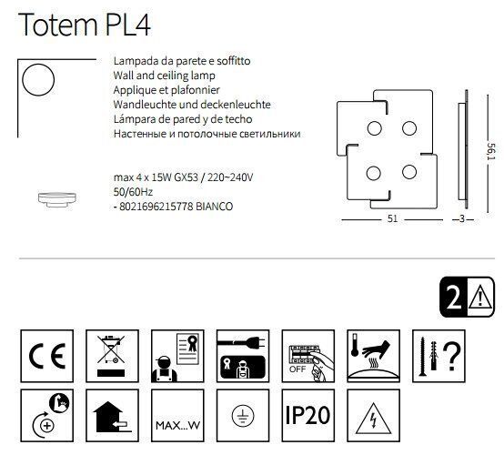 картинка Современные бра Бра Ideal Lux Totem 215778