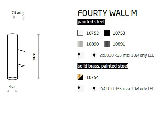 картинка Светодиодные бра Бра Nowodvorski Fourty wall M 10752