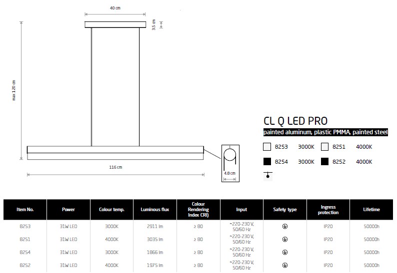 картинка Современные подвесные светильники Подвесной светильник Nowodvorski CL Q led pro 8254