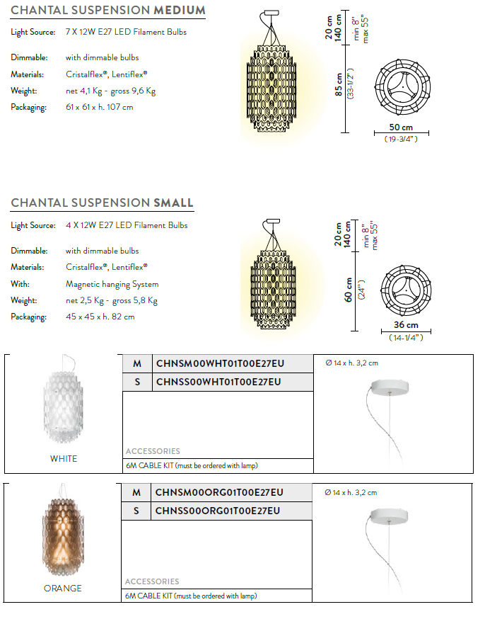 картинка Современные подвесные светильники Подвесной светильник SLAMP Chantal S CHNSS00WHT01T00E27EU