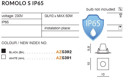 картинка Уличные точечные светильники Врезной светильник AZZARDO Romolo S IP65 AZ5391